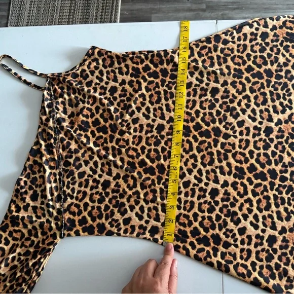 Nasty Gal Womens Twisted Asymmetrical Mini Dress - Leopard - Picture 9 of 14